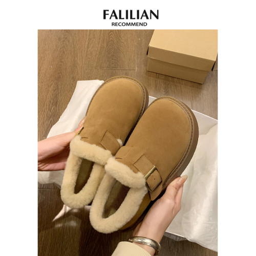 厚底加絨豆豆勃肯鞋女2025新款秋冬季外穿毛毛鞋子保暖棉鞋雪地靴 厚底加絨豆豆勃肯鞋女2025新款秋冬季外穿毛毛鞋子保暖棉鞋雪地靴