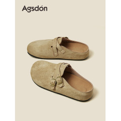 奧古獅登厚底勃肯鞋女外穿2025新款秋季粉色一腳蹬軟底包頭半拖鞋