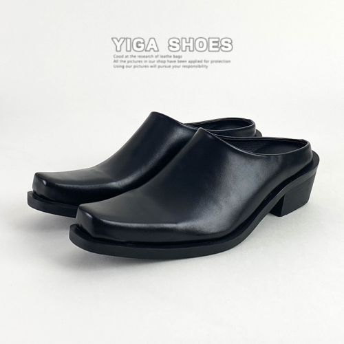 巴黎bootcu尖頭皮鞋柔軟包頭半拖鞋外穿真皮一腳蹬懶人穆勒鞋涼拖 巴黎bootcu尖頭皮鞋柔軟包頭半拖鞋外穿真皮一腳蹬懶人穆勒鞋涼拖