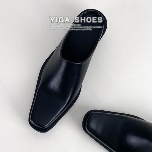 巴黎bootcu尖頭皮鞋柔軟包頭半拖鞋外穿真皮一腳蹬懶人穆勒鞋涼拖 巴黎bootcu尖頭皮鞋柔軟包頭半拖鞋外穿真皮一腳蹬懶人穆勒鞋涼拖