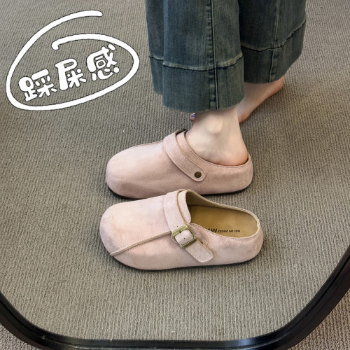 厚底勃肯包頭半拖鞋女秋季2025新款配裙子孕婦一腳蹬外穿穆勒單鞋 厚底勃肯包頭半拖鞋女秋季2025新款配裙子孕婦一腳蹬外穿穆勒單鞋