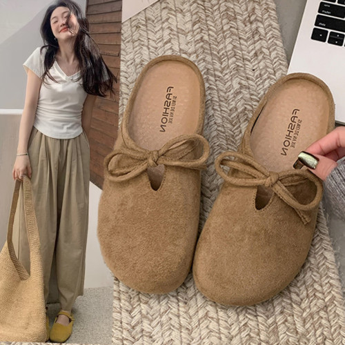 平底勃肯鞋包頭半拖鞋女外穿2025新款春夏季一腳蹬懶人博肯鞋單鞋 平底勃肯鞋包頭半拖鞋女外穿2025新款春夏季一腳蹬懶人博肯鞋單鞋