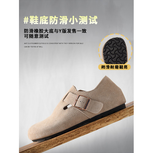 三喜同款全包勃肯鞋女2023冬季新款加絨厚底增高外穿釣魚博肯男潮