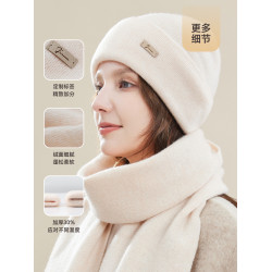 玖慕純羊毛帽子女秋冬季紅色加厚保暖護耳月子冷帽東北針織毛線帽