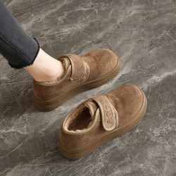 老北京棉鞋女冬季加絨加厚勃肯鞋新款外穿保暖輕便休閒魔術貼女鞋