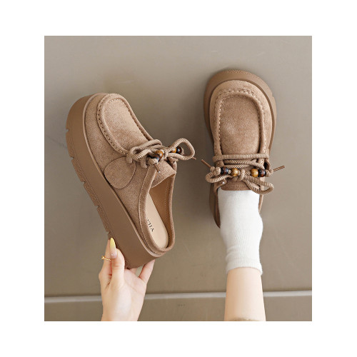 厚底增高包頭半拖鞋女2025新款秋季懶人一腳蹬拖鞋外穿百搭勃肯鞋 厚底增高包頭半拖鞋女2025新款秋季懶人一腳蹬拖鞋外穿百搭勃肯鞋