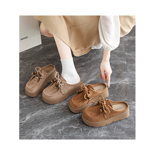 厚底增高包頭半拖鞋女2025新款秋季懶人一腳蹬拖鞋外穿百搭勃肯鞋 厚底增高包頭半拖鞋女2025新款秋季懶人一腳蹬拖鞋外穿百搭勃肯鞋