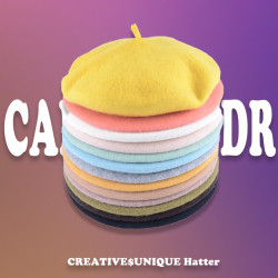 羊毛帽子女款貝雷帽春秋冬季顯臉小畫家蓓蕾帽毛呢禮帽時尚南瓜帽