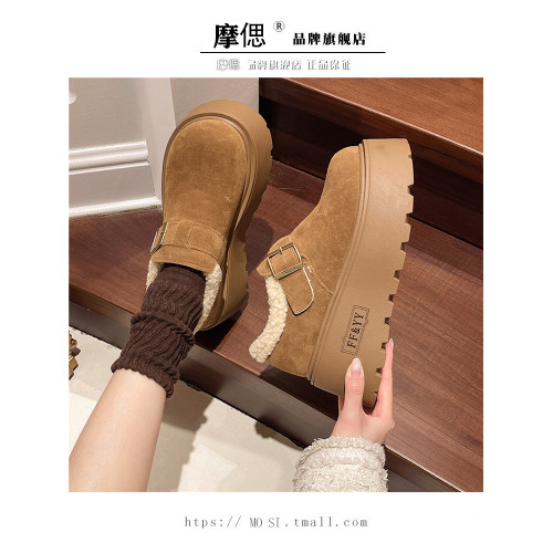 厚底增高雪地靴女加絨加厚勃肯鞋2025新款冬季爆款樂福鞋雪地棉鞋 厚底增高雪地靴女加絨加厚勃肯鞋2025新款冬季爆款樂福鞋雪地棉鞋