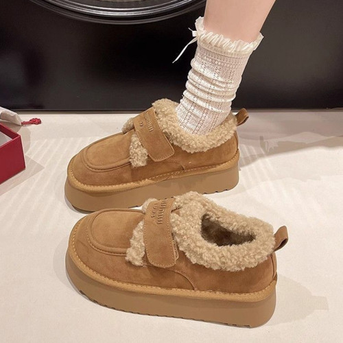 厚底棉鞋女冬外穿2025年新款保暖懶人一腳蹬雪地靴復古加絨勃肯鞋 厚底棉鞋女冬外穿2025年新款保暖懶人一腳蹬雪地靴復古加絨勃肯鞋