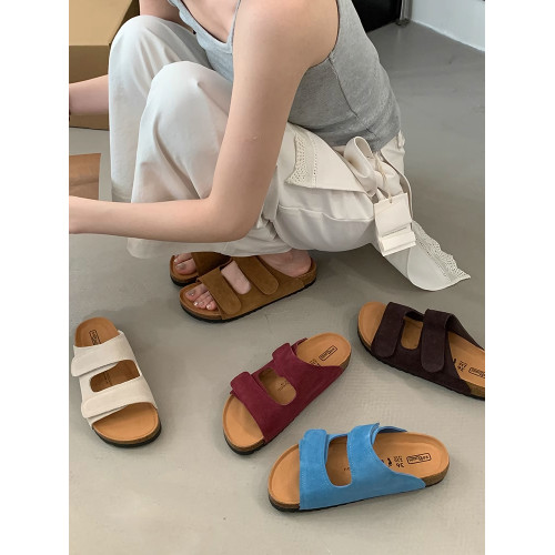 魔術貼勃肯鞋厚底拖鞋女2025春夏新款沙灘外穿軟底復古涼拖鞋 魔術貼勃肯鞋厚底拖鞋女2025春夏新款沙灘外穿軟底復古涼拖鞋