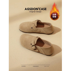 勃肯鞋女2025秋冬季新款真皮全包平底一腳蹬孕婦軟底休閒博肯單鞋