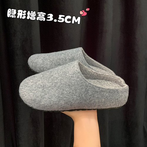 復古勃肯鞋灰色瑪麗珍毛毛鞋女冬季外穿新款厚底呢子單鞋加絨棉鞋 復古勃肯鞋灰色瑪麗珍毛毛鞋女冬季外穿新款厚底呢子單鞋加絨棉鞋