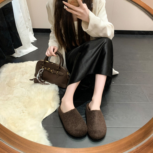 復古勃肯鞋灰色瑪麗珍毛毛鞋女冬季外穿新款厚底呢子單鞋加絨棉鞋 復古勃肯鞋灰色瑪麗珍毛毛鞋女冬季外穿新款厚底呢子單鞋加絨棉鞋