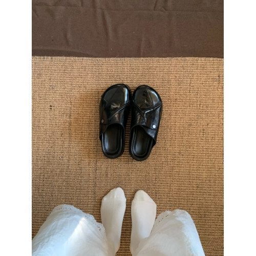 進口牛皮版~復古厚底包頭勃肯鞋女夏外穿時尚懶人男女同款半拖鞋 進口牛皮版~復古厚底包頭勃肯鞋女夏外穿時尚懶人男女同款半拖鞋