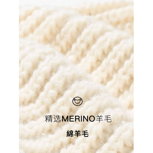 FHI羊毛帽女秋冬季保暖粗毛線帽寬松帽子大頭圍顯臉小護耳針織帽 FHI羊毛帽女秋冬季保暖粗毛線帽寬松帽子大頭圍顯臉小護耳針織帽