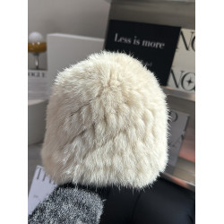 兔毛毛帽子女秋冬款加厚保暖防寒毛線帽顯臉小皮草護耳毛絨漁夫帽