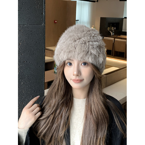 兔毛毛帽子女秋冬款加厚保暖防寒毛線帽顯臉小皮草護耳毛絨漁夫帽 兔毛毛帽子女秋冬款加厚保暖防寒毛線帽顯臉小皮草護耳毛絨漁夫帽