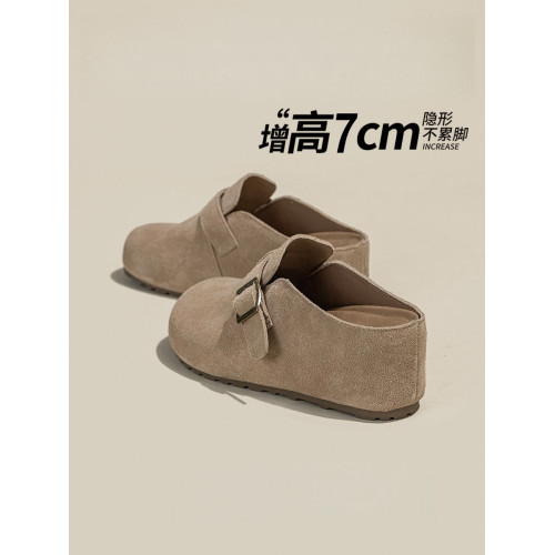 爆款巨好看厚底內增高勃肯鞋女2025新款秋季一腳蹬包頭半拖鞋外穿 爆款巨好看厚底內增高勃肯鞋女2025新款秋季一腳蹬包頭半拖鞋外穿