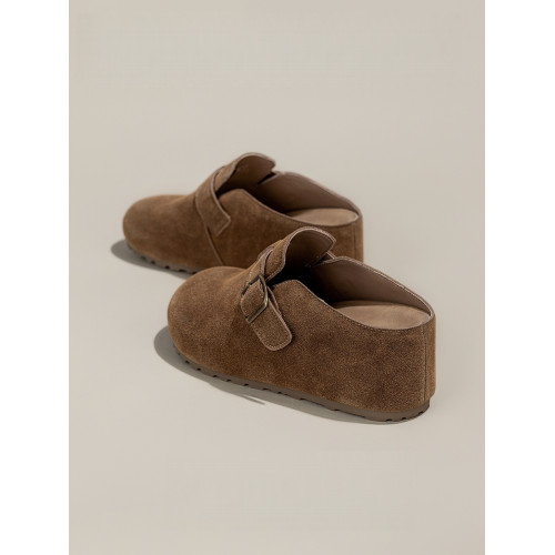 爆款巨好看厚底內增高勃肯鞋女2025新款秋季一腳蹬包頭半拖鞋外穿 爆款巨好看厚底內增高勃肯鞋女2025新款秋季一腳蹬包頭半拖鞋外穿