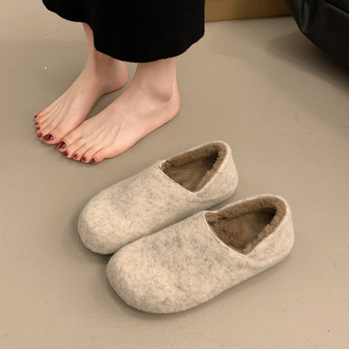 復古勃肯鞋女外穿2025秋冬新款一腳蹬平底加絨保暖孕婦棉鞋懶人鞋 復古勃肯鞋女外穿2025秋冬新款一腳蹬平底加絨保暖孕婦棉鞋懶人鞋