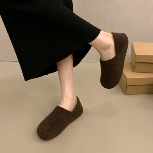 復古勃肯鞋女外穿2025秋冬新款一腳蹬平底加絨保暖孕婦棉鞋懶人鞋 復古勃肯鞋女外穿2025秋冬新款一腳蹬平底加絨保暖孕婦棉鞋懶人鞋