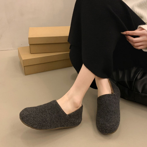 復古勃肯鞋女外穿2025秋冬新款一腳蹬平底加絨保暖孕婦棉鞋懶人鞋 復古勃肯鞋女外穿2025秋冬新款一腳蹬平底加絨保暖孕婦棉鞋懶人鞋