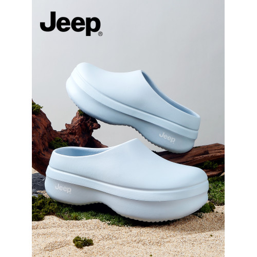 JEEP廚師鞋女冬外穿2025新款厚底增高勃肯半拖男藍色包頭洞洞拖鞋 JEEP廚師鞋女冬外穿2025新款厚底增高勃肯半拖男藍色包頭洞洞拖鞋