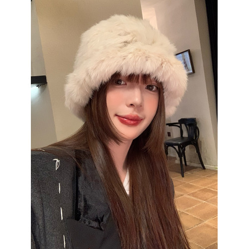 兔毛帽子女秋冬季顯臉小毛茸茸毛絨帽保暖護耳皮草毛毛漁夫帽冬 兔毛帽子女秋冬季顯臉小毛茸茸毛絨帽保暖護耳皮草毛毛漁夫帽冬