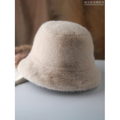 仿皮草貂毛帽子女秋冬季加厚保暖漁夫帽盆帽柔軟毛茸茸護耳保暖帽 仿皮草貂毛帽子女秋冬季加厚保暖漁夫帽盆帽柔軟毛茸茸護耳保暖帽