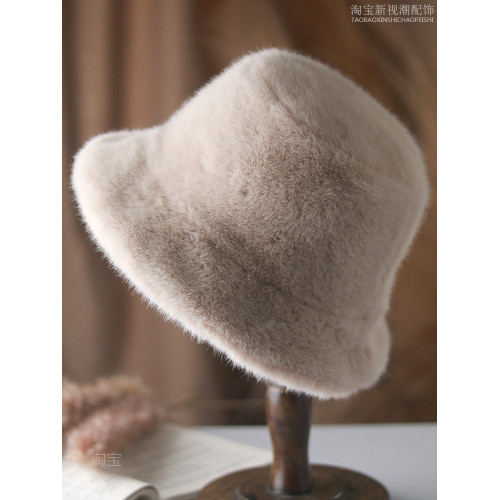 仿皮草貂毛帽子女秋冬季加厚保暖漁夫帽盆帽柔軟毛茸茸護耳保暖帽 仿皮草貂毛帽子女秋冬季加厚保暖漁夫帽盆帽柔軟毛茸茸護耳保暖帽