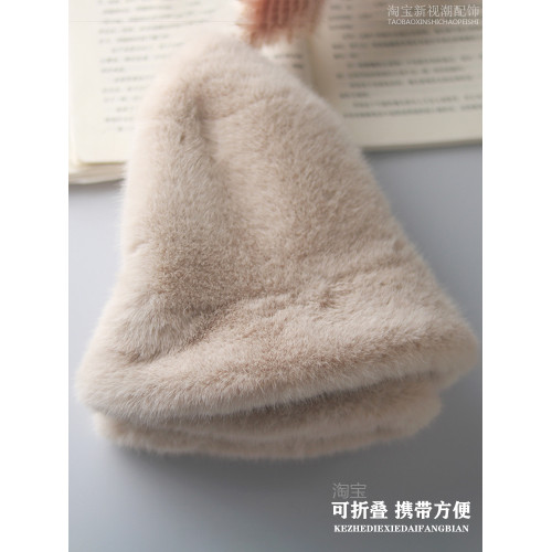 仿皮草貂毛帽子女秋冬季加厚保暖漁夫帽盆帽柔軟毛茸茸護耳保暖帽 仿皮草貂毛帽子女秋冬季加厚保暖漁夫帽盆帽柔軟毛茸茸護耳保暖帽