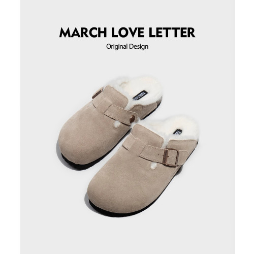 毛毛勃肯鞋女鞋2025秋冬新款一腳蹬加絨厚底博肯包頭半拖外穿棉鞋 毛毛勃肯鞋女鞋2025秋冬新款一腳蹬加絨厚底博肯包頭半拖外穿棉鞋