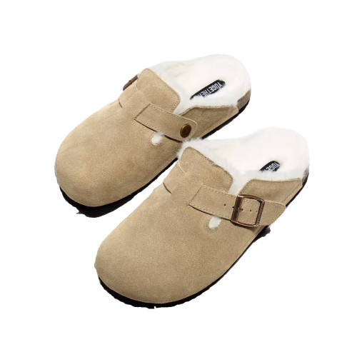 毛毛勃肯鞋女鞋2025秋冬新款一腳蹬加絨厚底博肯包頭半拖外穿棉鞋 毛毛勃肯鞋女鞋2025秋冬新款一腳蹬加絨厚底博肯包頭半拖外穿棉鞋