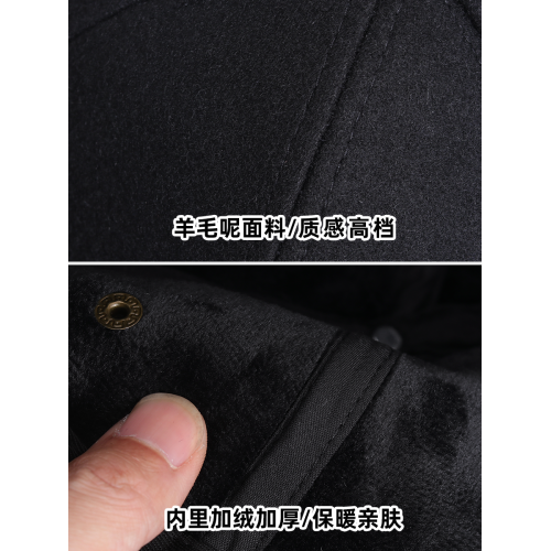 羊毛帽子男士冬季加絨加厚保暖羊絨鴨舌帽大頭圍全封閉護耳棒球帽 羊毛帽子男士冬季加絨加厚保暖羊絨鴨舌帽大頭圍全封閉護耳棒球帽