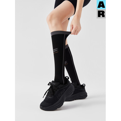 AR專業運動壓力襪女秋冬小腿襪瘦腿騎行襪跑步跳繩壓縮彈力長筒襪