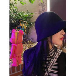 日本西太後漁夫女帽漁夫帽秋冬土星刺綉羊毛帽子復古顯臉小盆帽潮