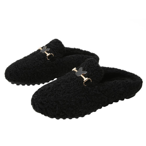 毛毛鞋女半拖秋冬外穿穆勒鞋加絨包頭棉拖鞋平底大碼女棉鞋41到43 毛毛鞋女半拖秋冬外穿穆勒鞋加絨包頭棉拖鞋平底大碼女棉鞋41到43