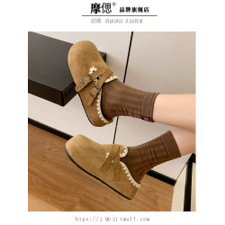 厚底內增高勃肯鞋醜萌一腳蹬包頭半拖鞋女外穿2025新款秋冬博肯鞋