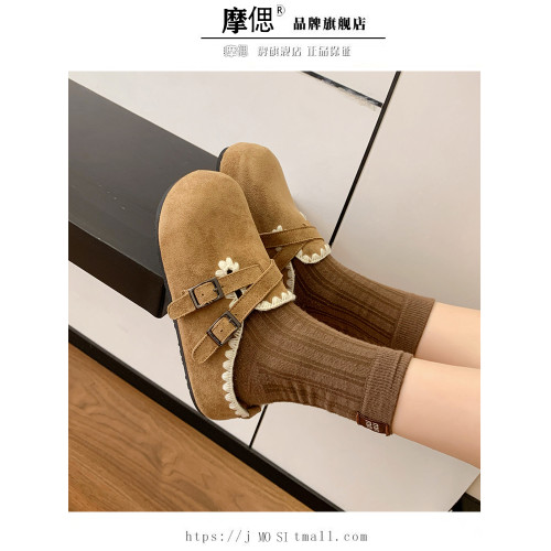 厚底內增高勃肯鞋醜萌一腳蹬包頭半拖鞋女外穿2025新款秋冬博肯鞋 厚底內增高勃肯鞋醜萌一腳蹬包頭半拖鞋女外穿2025新款秋冬博肯鞋