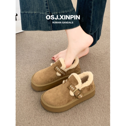 厚底加絨勃肯鞋女款2025新款冬季女鞋毛絨雪地靴豆豆鞋保暖棉鞋子 厚底加絨勃肯鞋女款2025新款冬季女鞋毛絨雪地靴豆豆鞋保暖棉鞋子