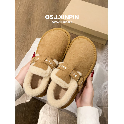 厚底加絨勃肯鞋女款2025新款冬季女鞋毛絨雪地靴豆豆鞋保暖棉鞋子 厚底加絨勃肯鞋女款2025新款冬季女鞋毛絨雪地靴豆豆鞋保暖棉鞋子