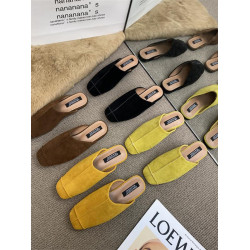 法式氣質包頭半拖鞋外穿女鞋2025新款絨面軟平底配裙子懶人穆勒鞋