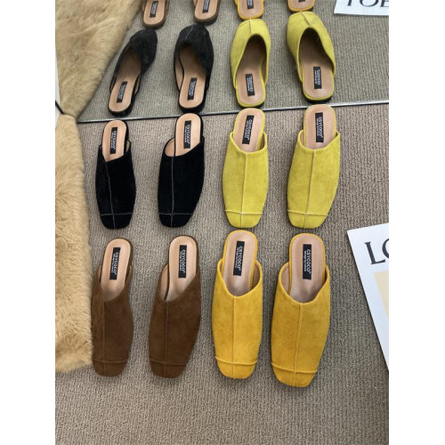 法式氣質包頭半拖鞋外穿女鞋2025新款絨面軟平底配裙子懶人穆勒鞋 法式氣質包頭半拖鞋外穿女鞋2025新款絨面軟平底配裙子懶人穆勒鞋