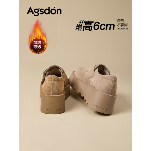 厚底勃肯鞋女2025新款冬季全包加絨增高真皮一腳蹬軟底雪地靴棉鞋 厚底勃肯鞋女2025新款冬季全包加絨增高真皮一腳蹬軟底雪地靴棉鞋