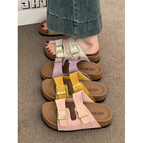 厚底拖鞋女夏外穿2025新款超火高級感沙灘一字拖紫色勃肯鞋涼拖鞋 厚底拖鞋女夏外穿2025新款超火高級感沙灘一字拖紫色勃肯鞋涼拖鞋