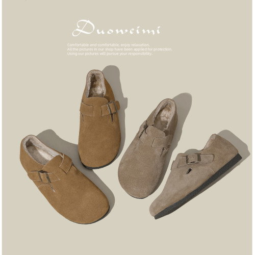 真皮博肯鞋秋冬加絨毛毛鞋2025平底復古勃肯鞋小碼大碼女鞋41一43 真皮博肯鞋秋冬加絨毛毛鞋2025平底復古勃肯鞋小碼大碼女鞋41一43