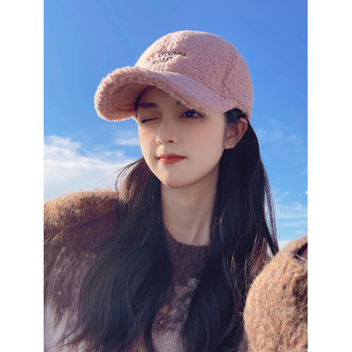 新款羊羔毛帽子女士秋冬季時尚百搭毛絨鴨舌帽加厚保暖棉帽棒球帽 新款羊羔毛帽子女士秋冬季時尚百搭毛絨鴨舌帽加厚保暖棉帽棒球帽