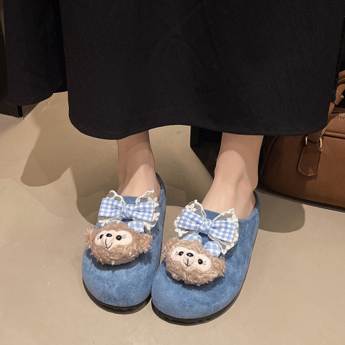 可愛卡通達菲熊復古勃肯鞋女外穿2025秋冬新款時尚百搭增高拖鞋女 可愛卡通達菲熊復古勃肯鞋女外穿2025秋冬新款時尚百搭增高拖鞋女