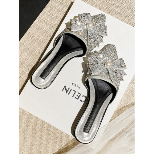 2025新款包頭半拖鞋女夏外穿時尚水鑽尖頭粗跟穆勒懶人休閒涼拖鞋 2025新款包頭半拖鞋女夏外穿時尚水鑽尖頭粗跟穆勒懶人休閒涼拖鞋